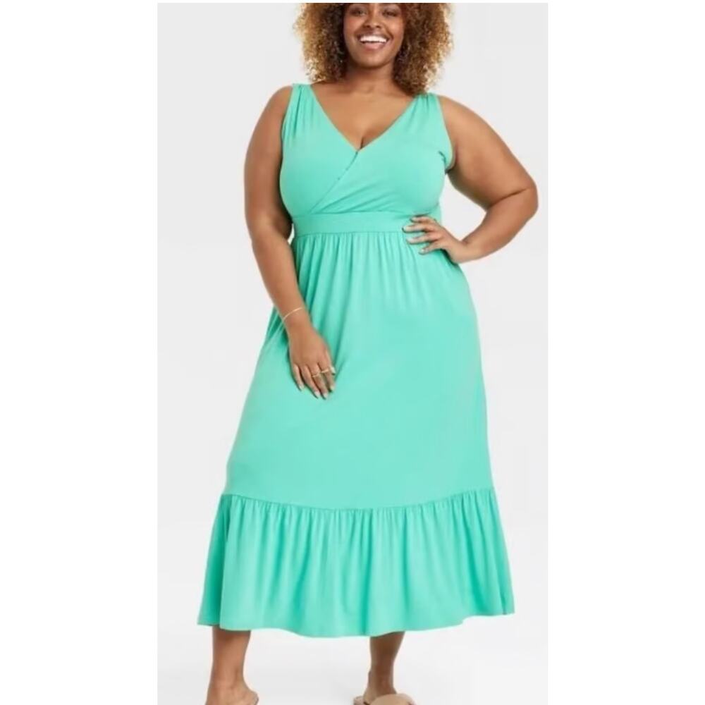 Ava & Viv Turqoise Midi Dress Spring 4XL New with Tags